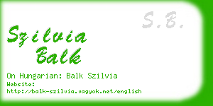 szilvia balk business card